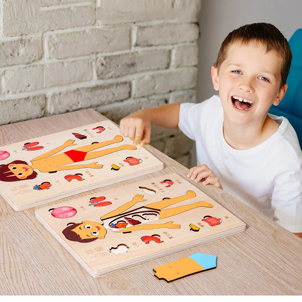 Montessori Human Body Puzzle Board For Kids