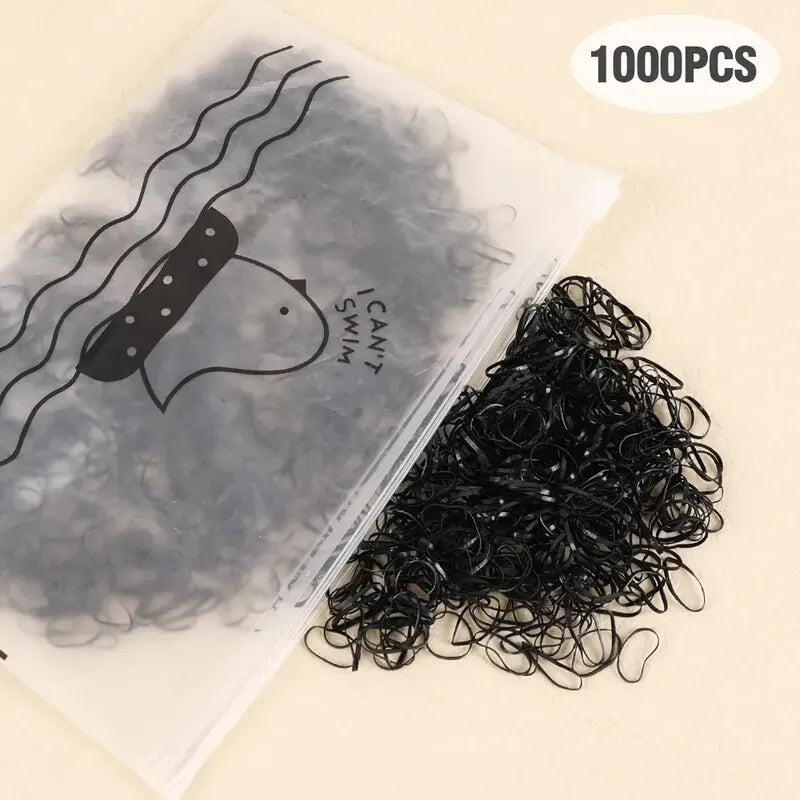 1000-Piece Colorful Disposable Hair Elastics For Kids