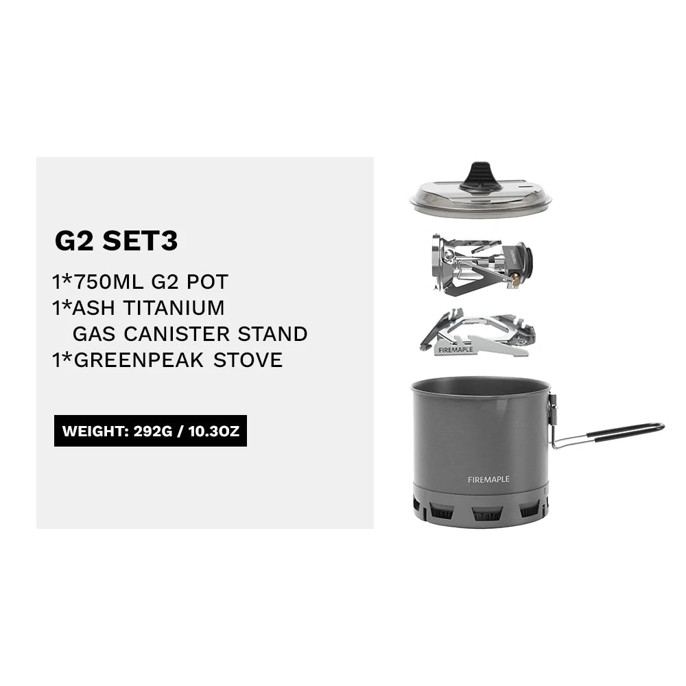 G2 Petrel Set 3 Color Ultralight Camping Stove Cooking System – Compact Gas Set