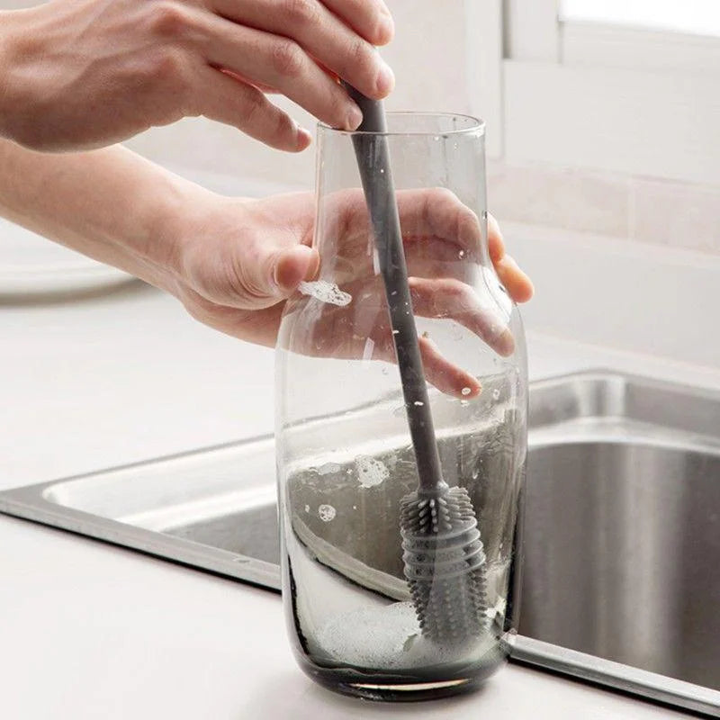 Silicone Bottle And Cup Cleaning Brush With Long Handle
