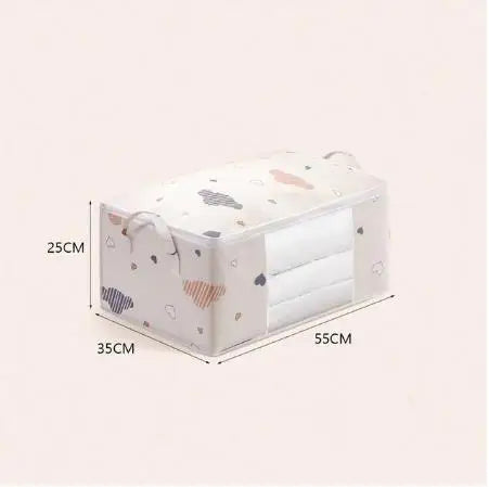 Medium Beige Color Large Capacity Clothes Storage Bag With Zipper