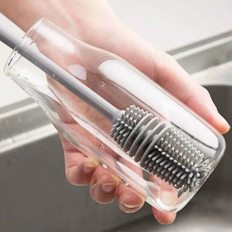 Silicone Bottle And Cup Cleaning Brush With Long Handle