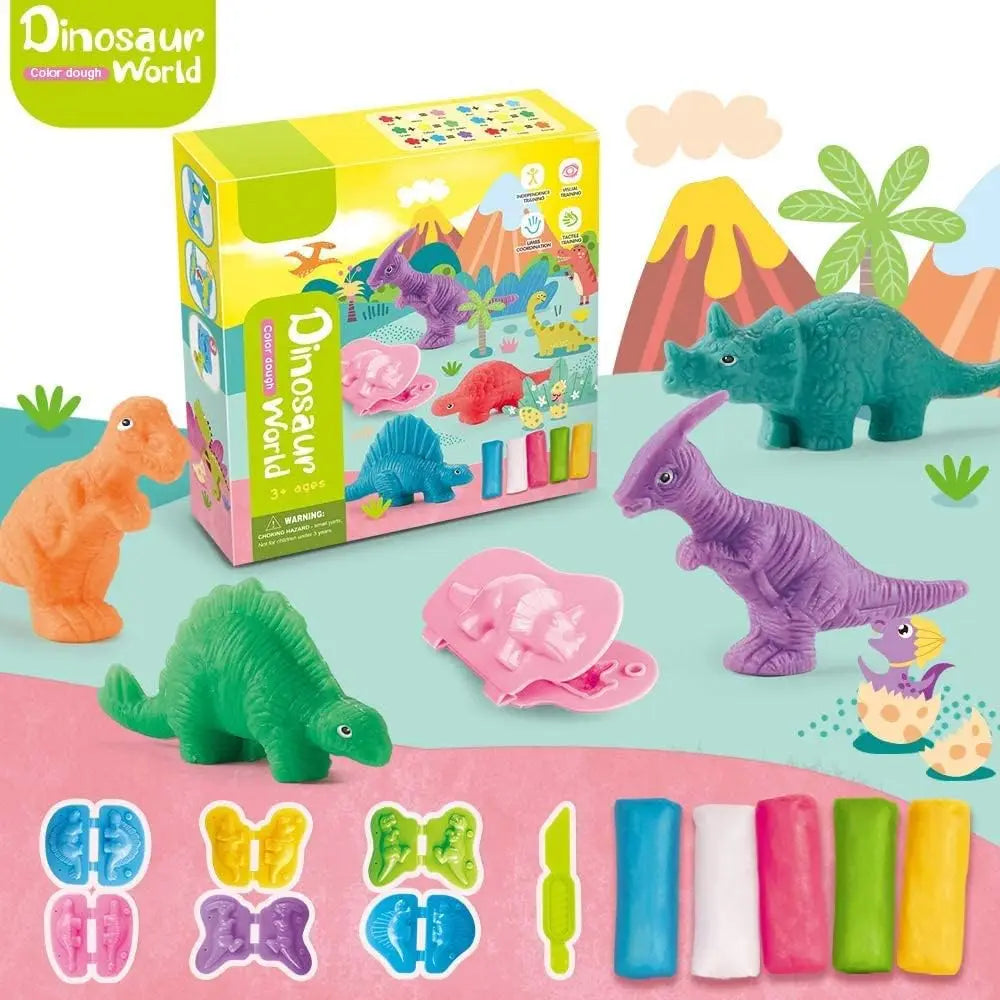 Dinosaur Playdough Craft Set for Kids with Molds