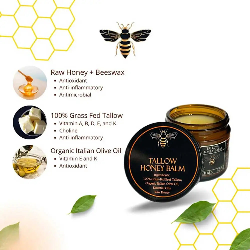 Beef Tallow Honey Balm Cream – Nourishing Natural Moisturizer