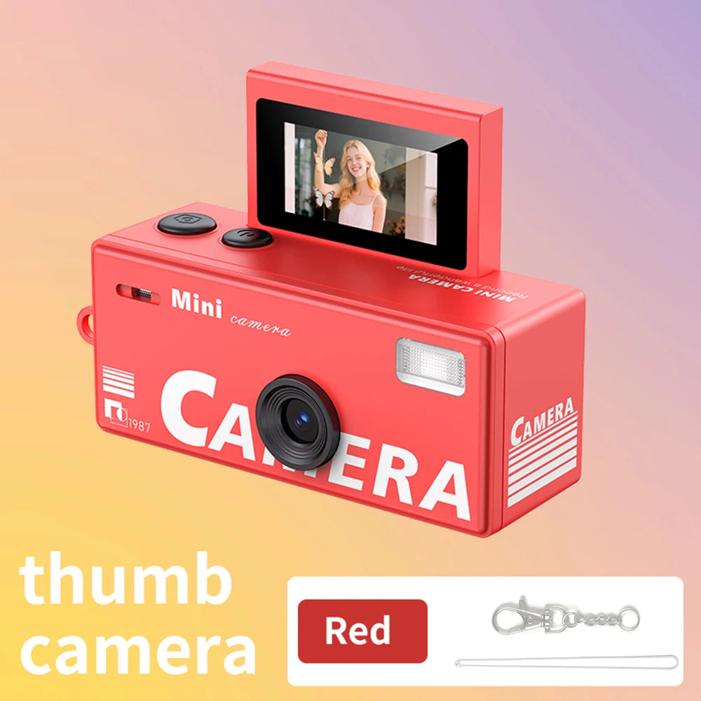 LK030 Red Color Mini Thumb Keychain Camera 0.96" Screen 1080P CCD