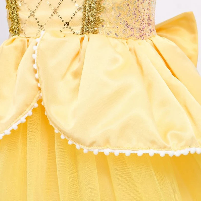 Girls Belle Princess Costume Dress For Parties & Play