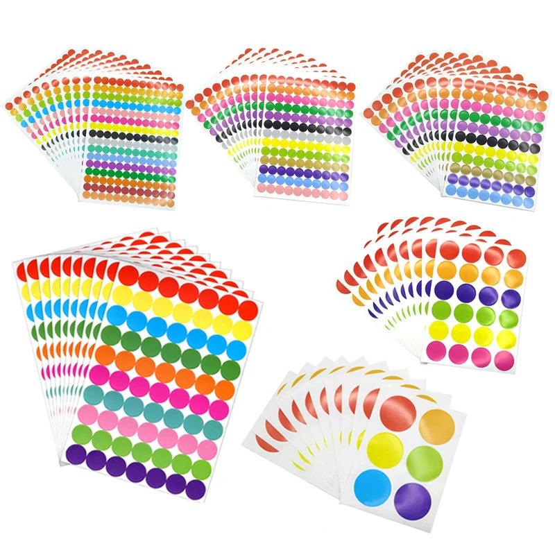 Colorful Dot Sticker Sheets For Crafts And Planning