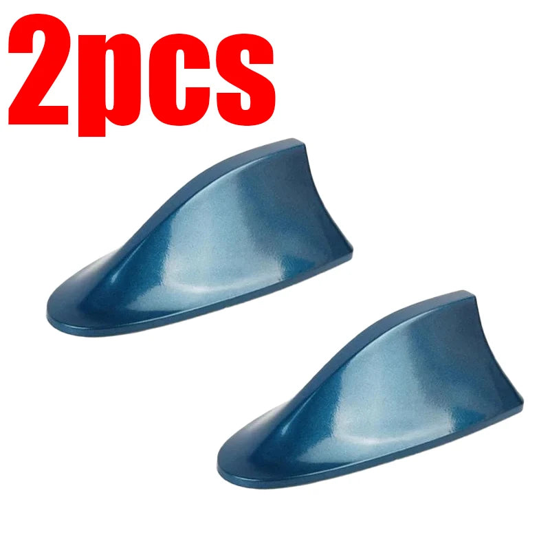 Blue 2pcs Style Shark Fin Car Radio Antenna – FM/AM Signal & Stylish Cover