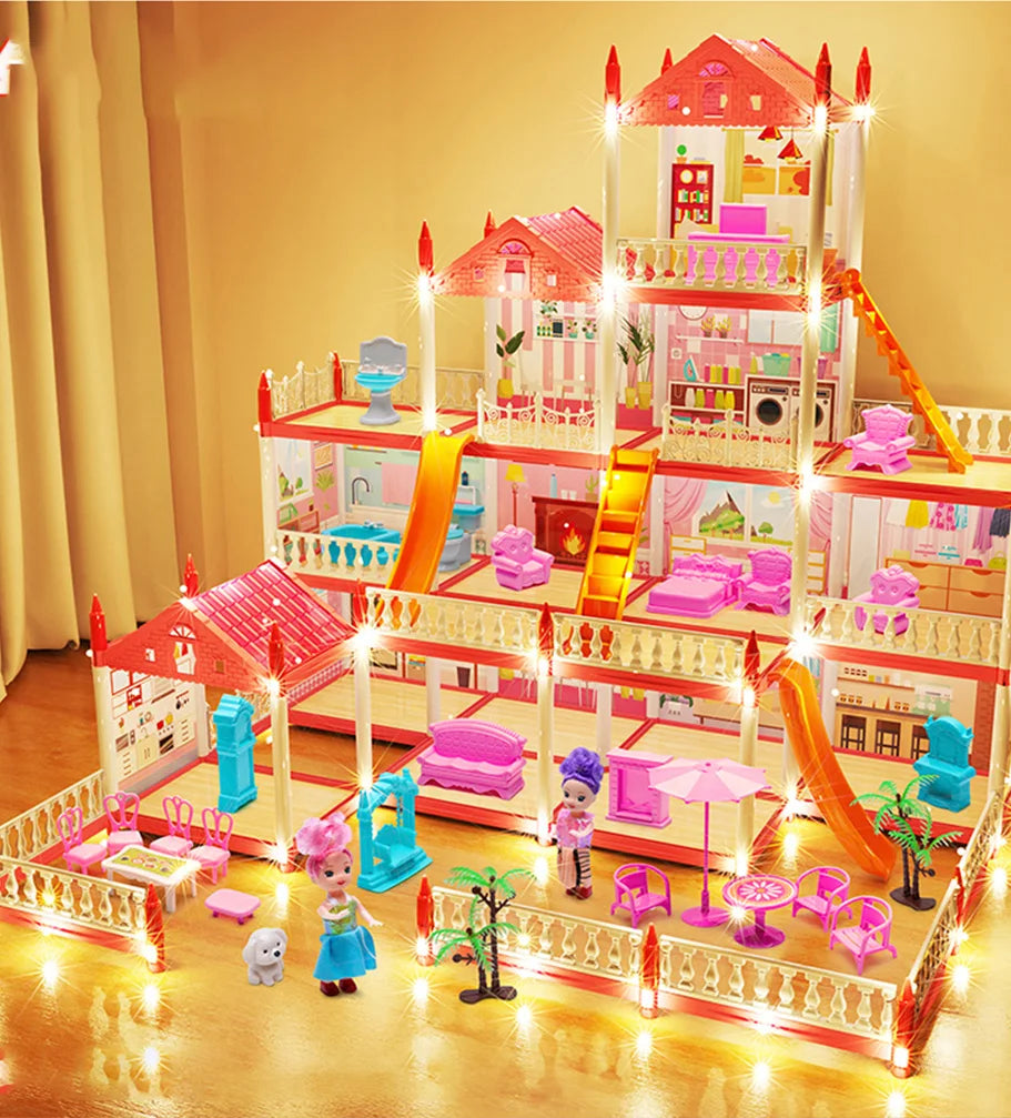 DIY 3D Mini Princess Castle House – Assembly Toy with LED