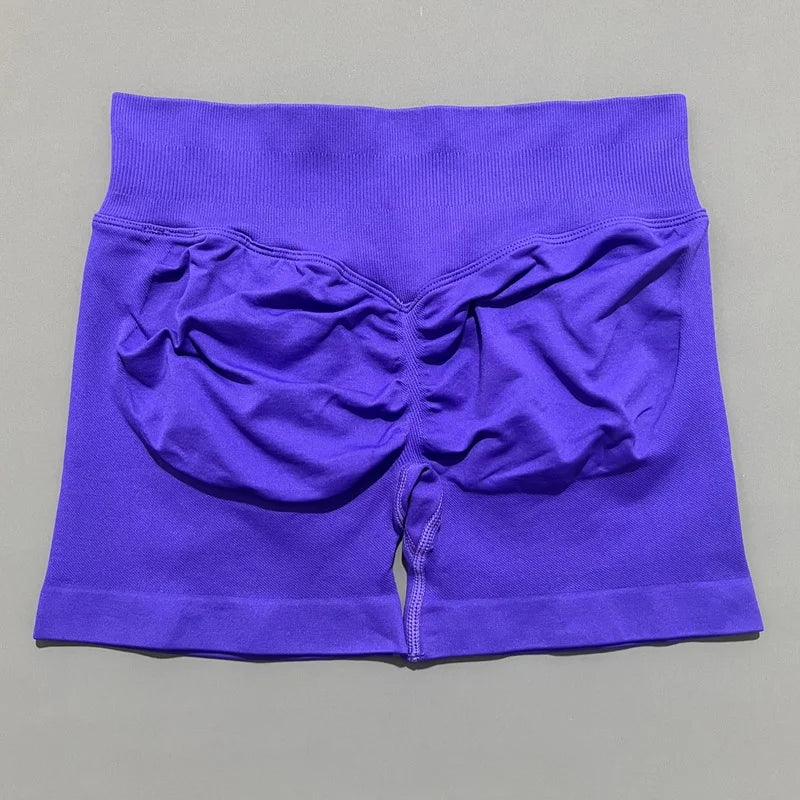 Ultra Violet Color Women’s Seamless Scrunch Butt Yoga Gym Shorts