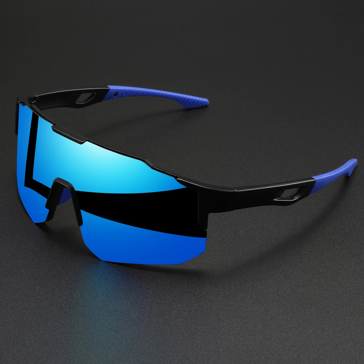 C3-blue mirror Color Name Oversized Wraparound Sports Sunglasses With UV400 Shield