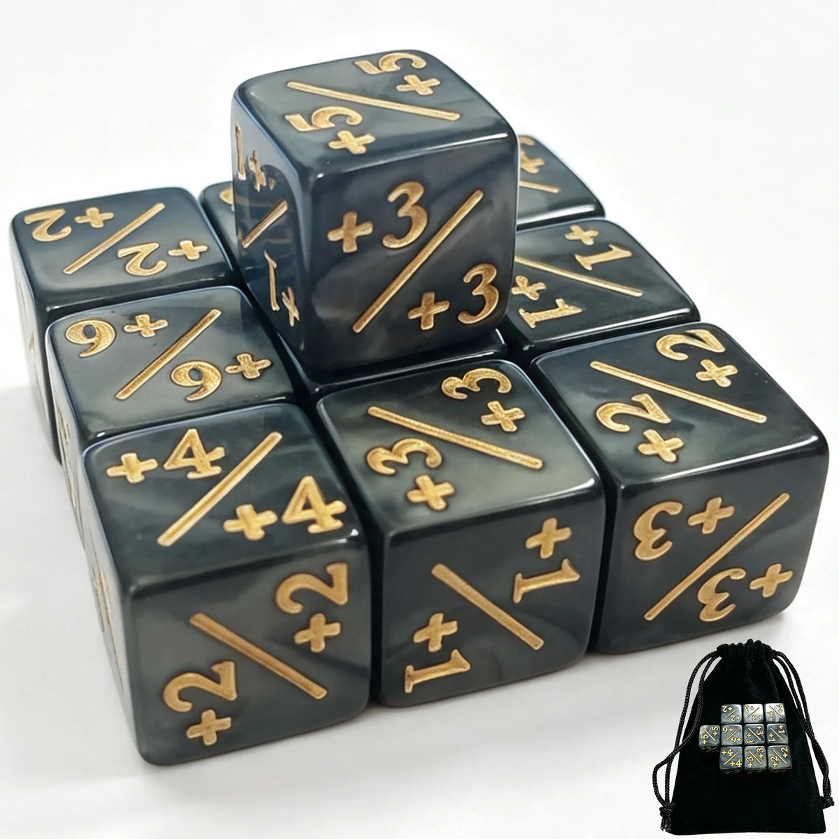 Plastic +1/-1 Counter Dice Set For TCG Board Games