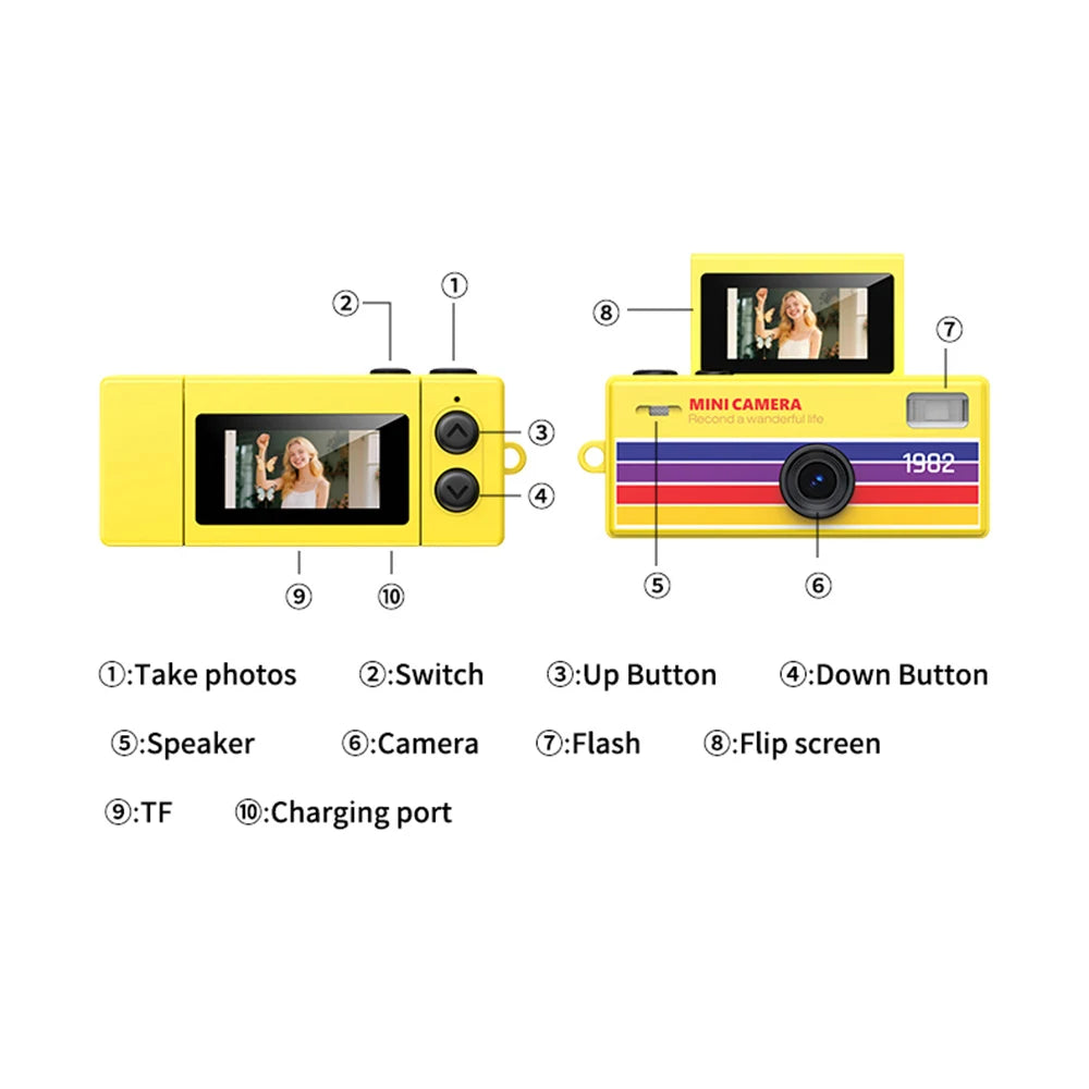 Mini Thumb Keychain Camera 0.96" Screen 1080P CCD