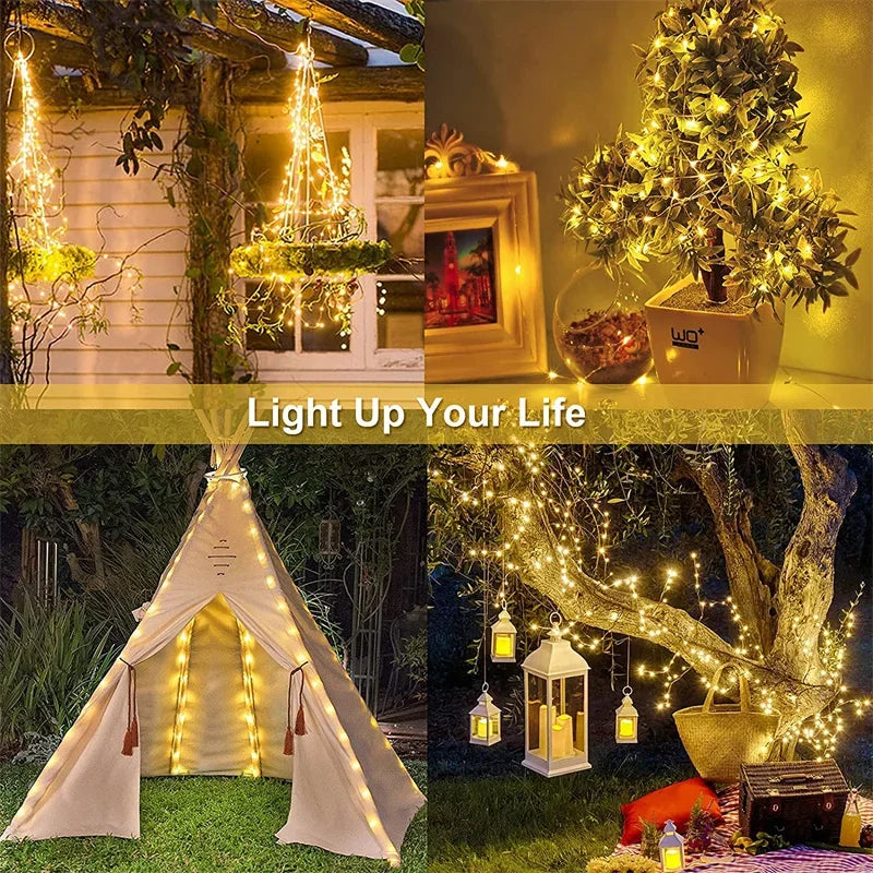 Solar LED Fairy String Lights Outdoor – 8 Modes, IP65