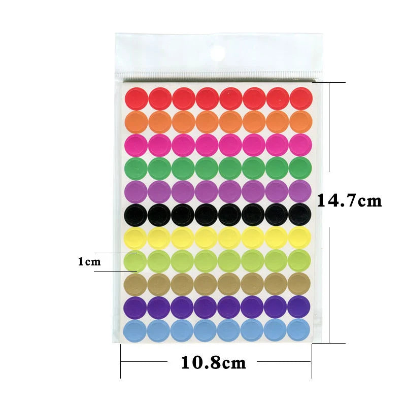 Colorful Dot Sticker Sheets For Crafts And Planning