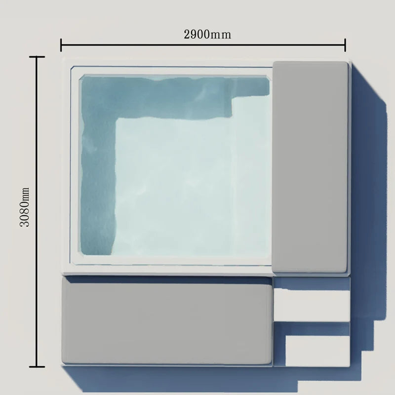 1 Color Fiberglass Above Ground Swim Spa Pool With Sofa Seat