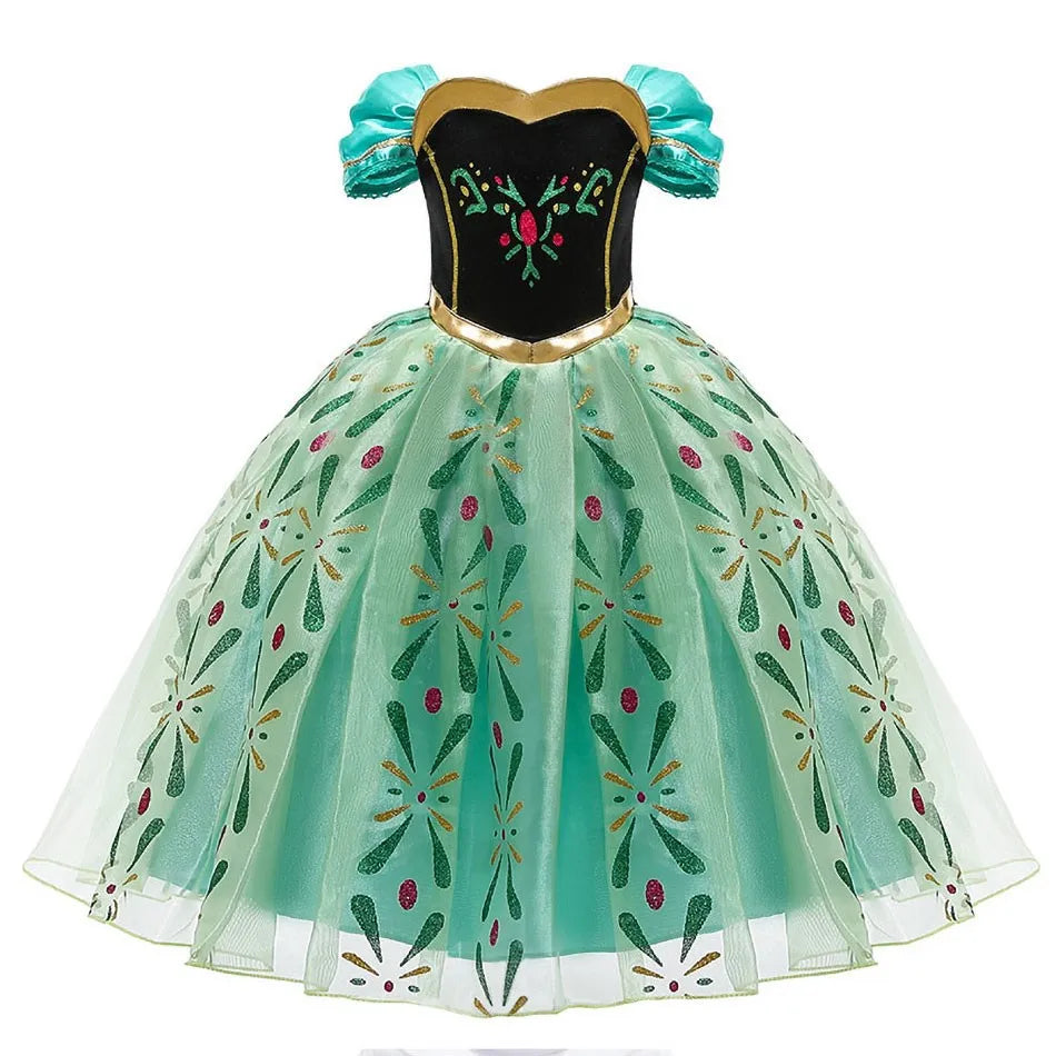 DA01 Color Girls Princess Party Dress Costume – Ankle-Length
