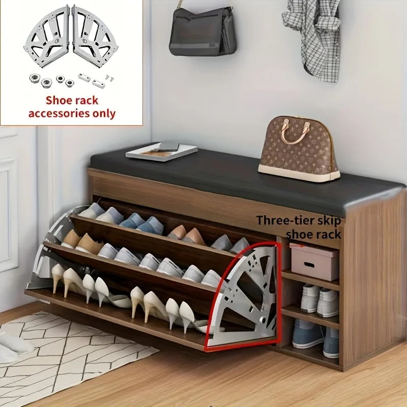 Hidden Flip Shoe Cabinet Rack Hardware – Thick Metal