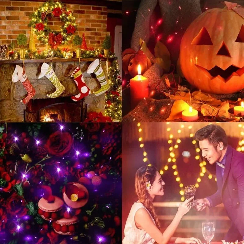 Copper Wire LED Fairy String Lights – Battery Powered Decor
