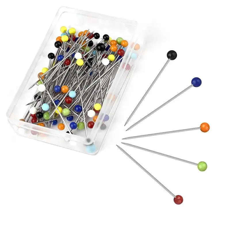 Colorful 2-100pcs Color Straight Sewing Pins With Colored Glass Heads 32 mm