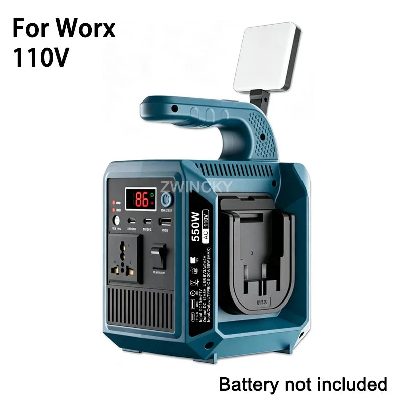 110V for Worx Color 18V Battery Pure Sine Wave Power Inverter With USB & Type-C