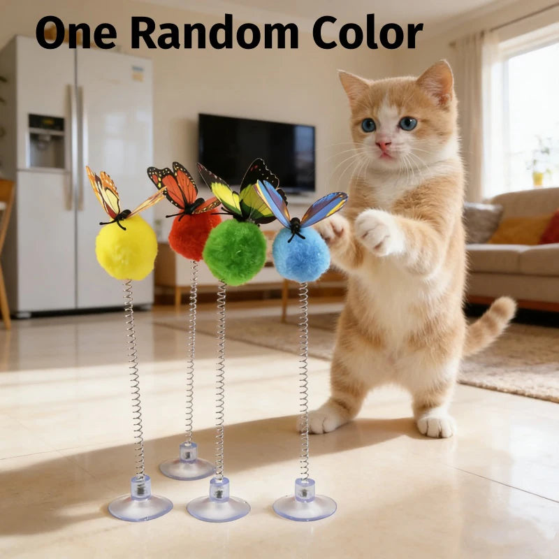 Suction Cup Spring Cat Teaser Toy – Self-Play Boredom Relief