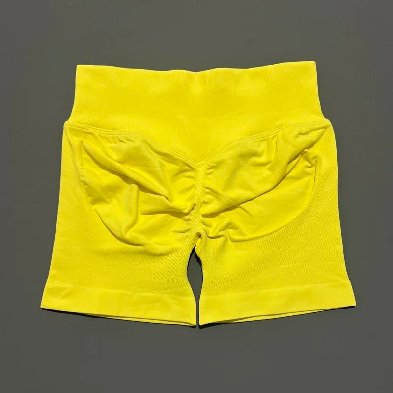 Chicken Yellow Color Women’s Seamless Scrunch Butt Yoga Gym Shorts