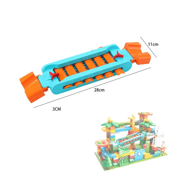 1 piano slide Color Marble Run Building Blocks Set With Spiral Tracks