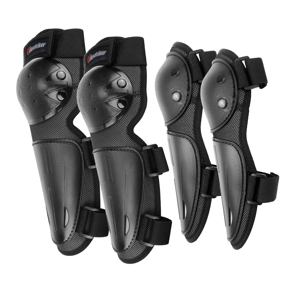 Ke-Ew ps Black Color Kids Motorcycle Body Armor Set With Elbow And Knee Pads