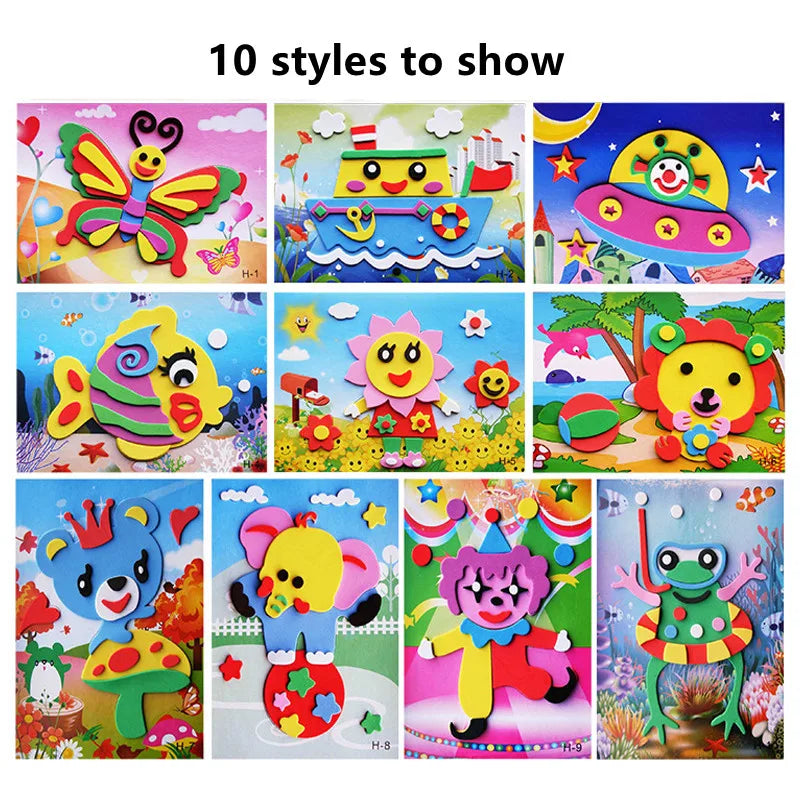Kids DIY 3D Foam Animal Sticker Craft Puzzle Set