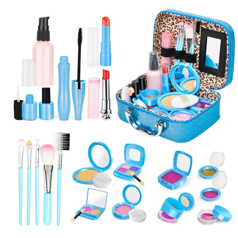 23PCS Color Kids Pretend Makeup Vanity Set Educational Role Play