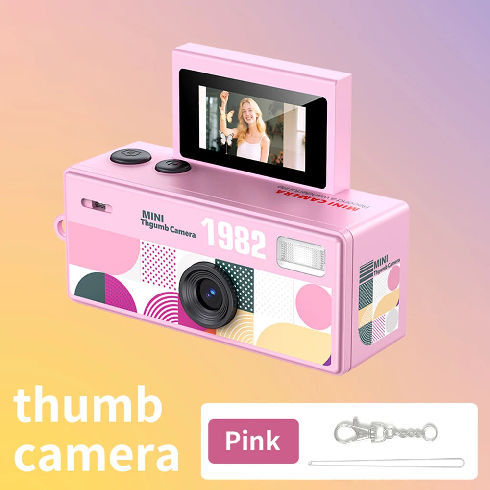 LK030 Pink Color Mini Thumb Keychain Camera 0.96" Screen 1080P CCD