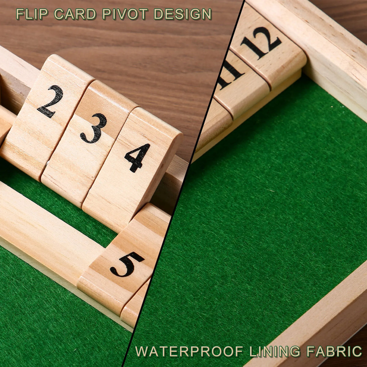 Wooden Shut The Box Dice Game – 2-Player Math Fun