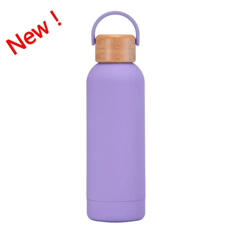Taro purple Color 500 ml Stainless Steel Thermos Bottle With Bamboo Lid