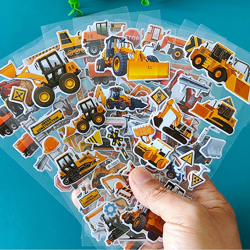 Kids Puffy Sticker Packs Set – Cartoon Vehicles & More