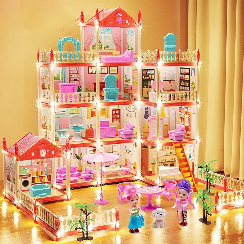 DIY 3D Mini Princess Castle House – Assembly Toy with LED