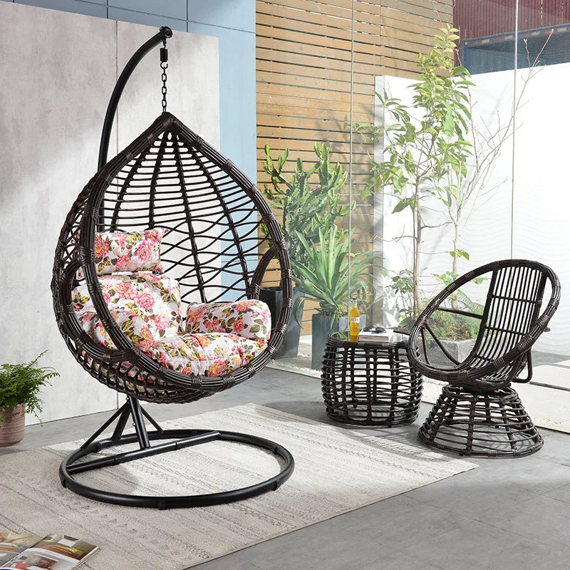 Outdoor Hanging Rattan Swing Chair – Balcony & Garden Seat