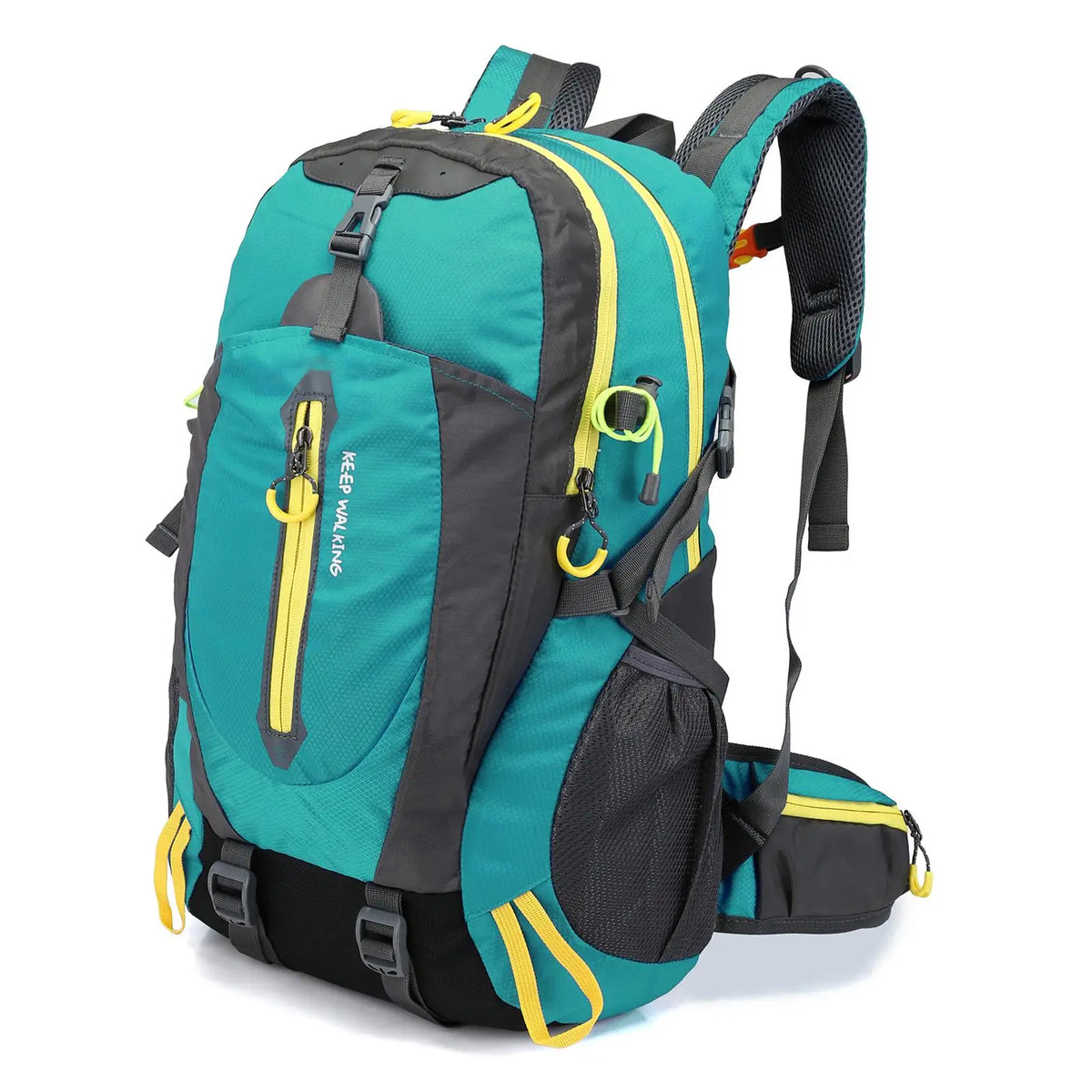 Lake blue Color 40L Water Resistant Hiking Backpack With Laptop Compartment