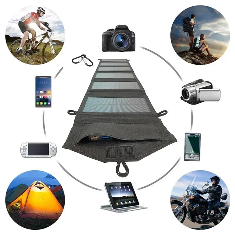 Foldable 100W Solar Panel Charger With USB 5V Output