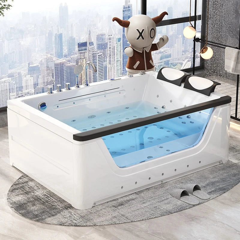 Acrylic Whirlpool Hot Tub With Jets And LED Lighting