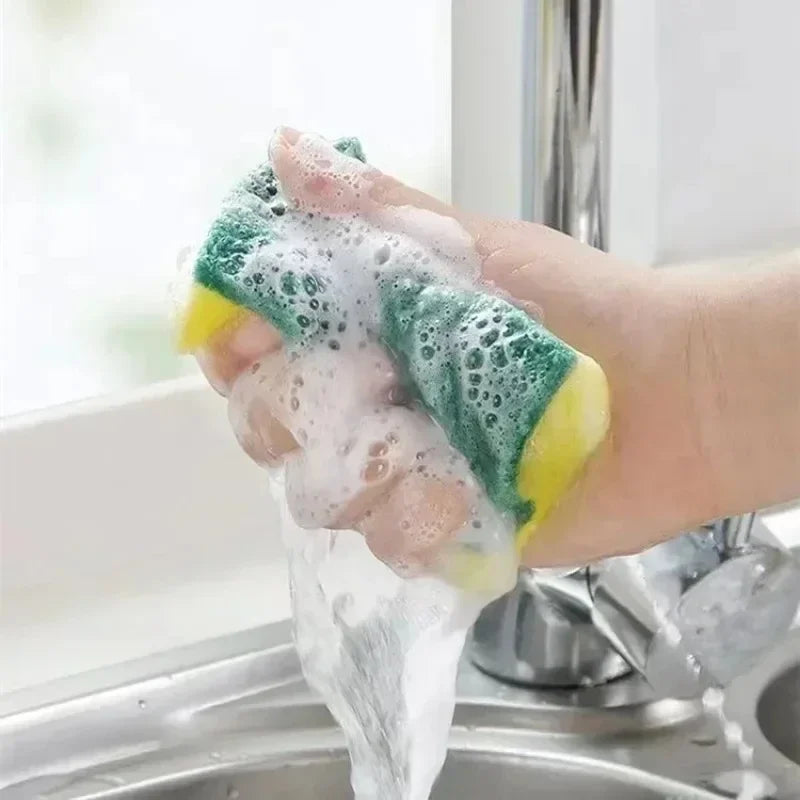 Double-Sided Kitchen Sponge Scrubber For Pots And Dishes