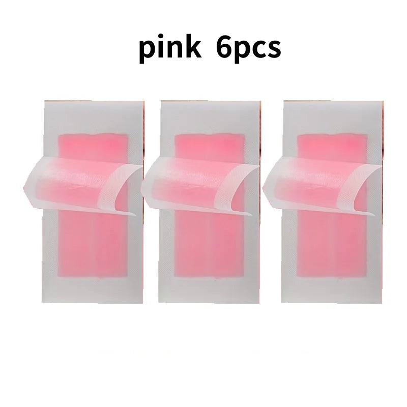 pink 6pcs Color Cold Wax Strips For Hair Removal – Face, Body & Legs
