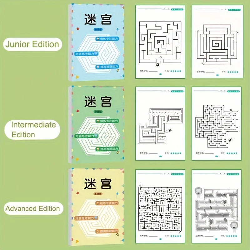 Children’s Maze Puzzle Activity Book For Focus & Logic