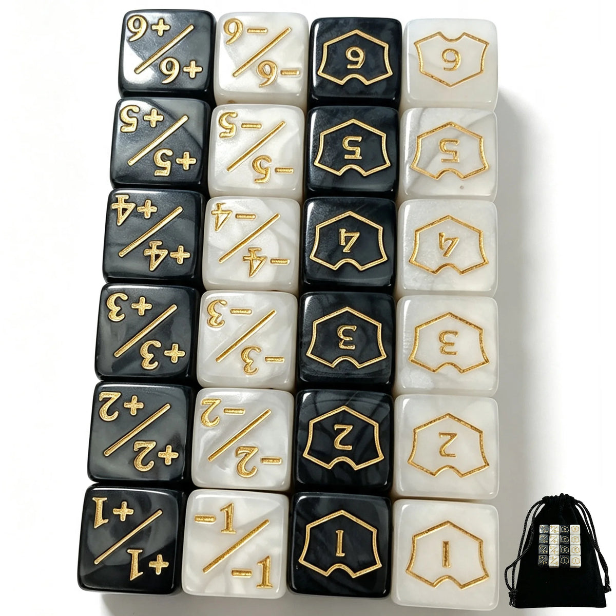 Plastic +1/-1 Counter Dice Set For TCG Board Games