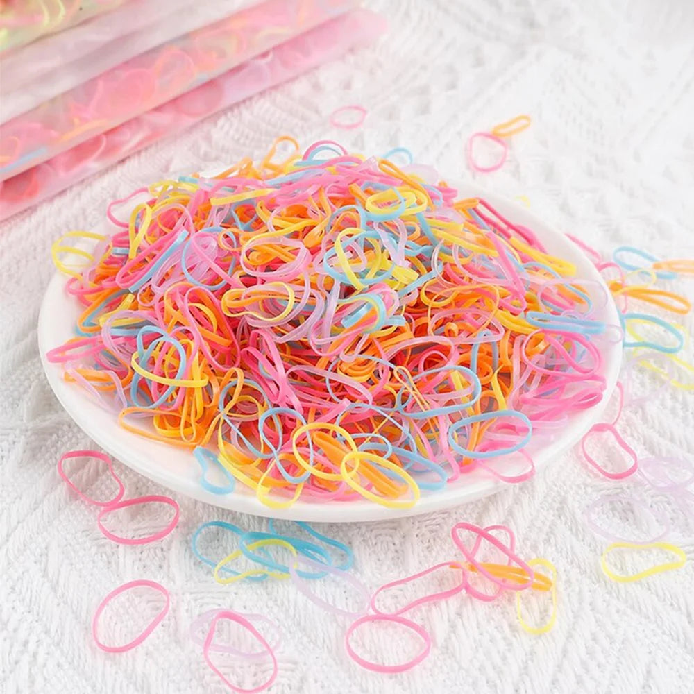 colorful jelly Color 1000-Piece Colorful Disposable Hair Elastics For Kids