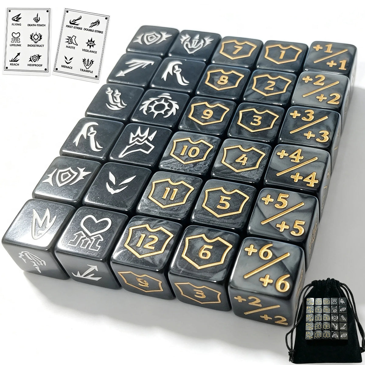 Plastic +1/-1 Counter Dice Set For TCG Board Games