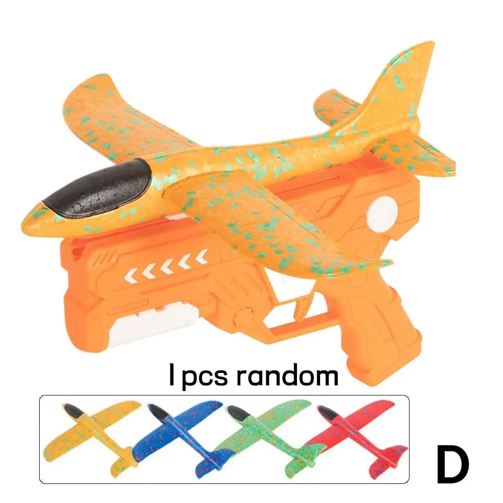 Orange Color Kids Foam Aircraft Launcher Toy – Outdoor Flying Fun