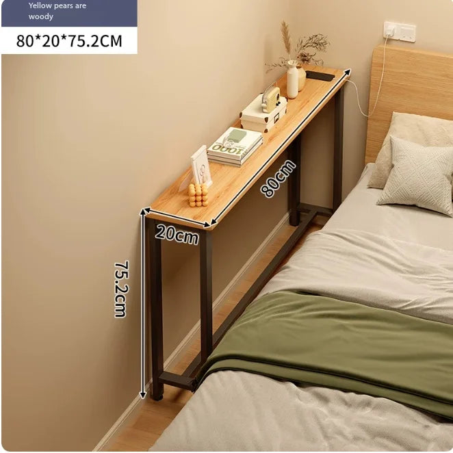 Slim Behind-Sofa Console Table With Wood Top