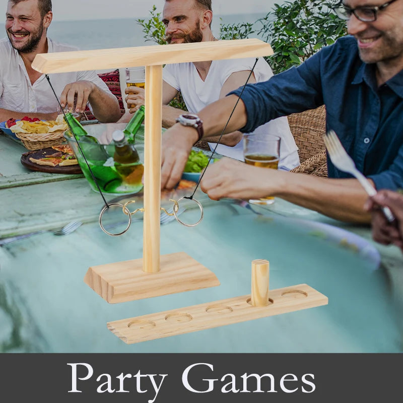 Wooden Hook And Ring Toss Game For Indoor Or Outdoor Play