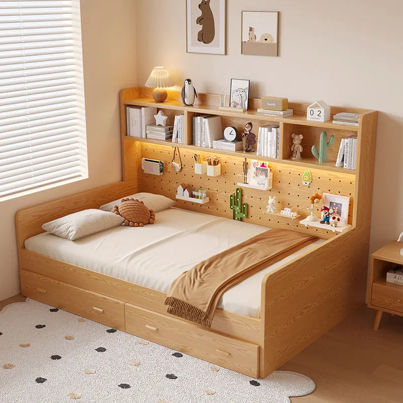 Multifunctional Single Bed With Bookshelf And Storage